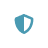 The image shows a simple, stylized shield symbol in blue on a white background.