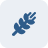 A simple, stylized leaf in blue on a neutral background.
